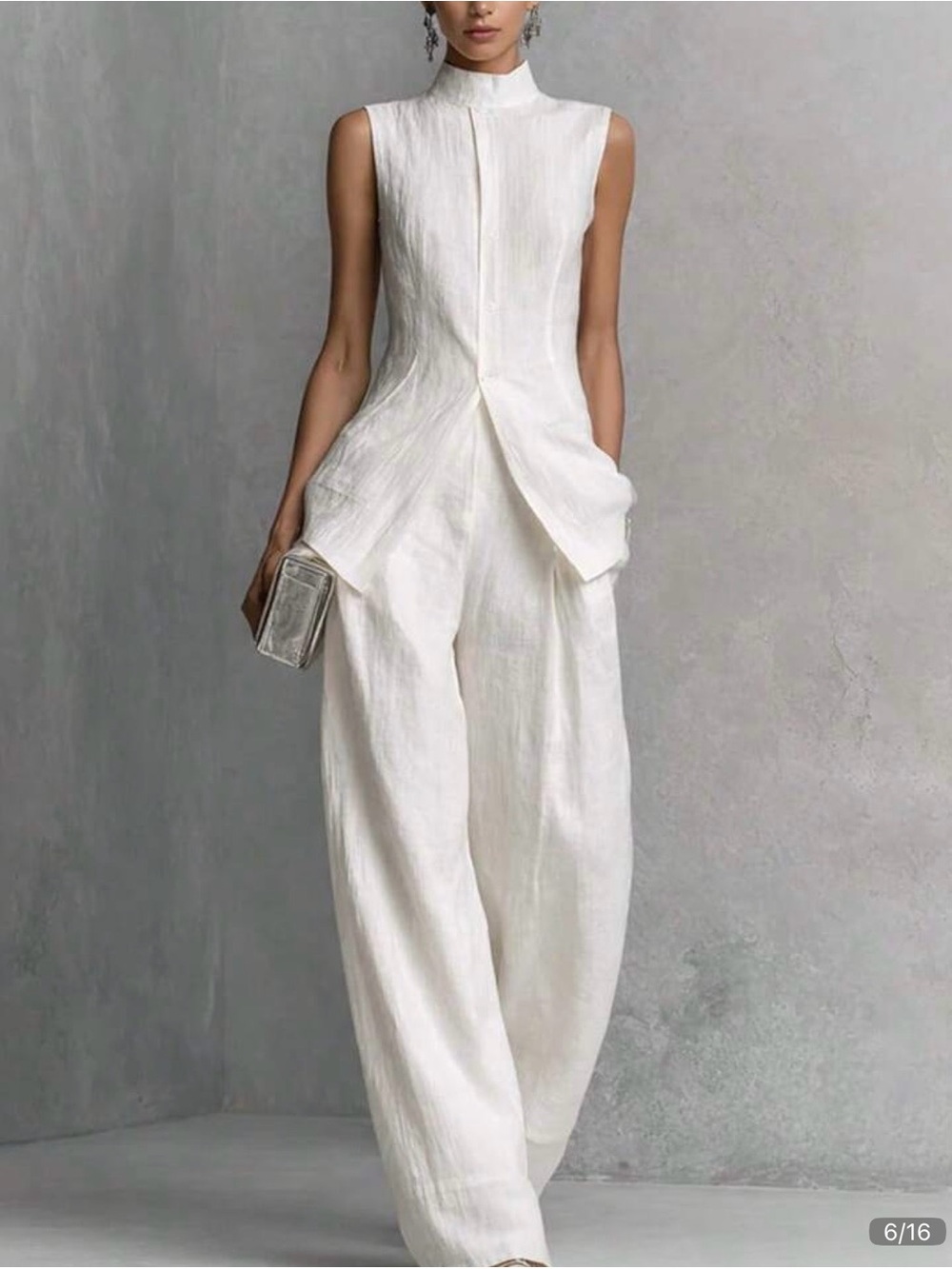 Sleeveless White 2 piece set